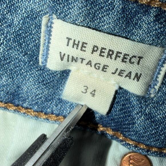 Madewell “The Perfect Vintage Jean” High Rise Tapered Raw-Hem Wash Size 34 - Picture 6 of 8
